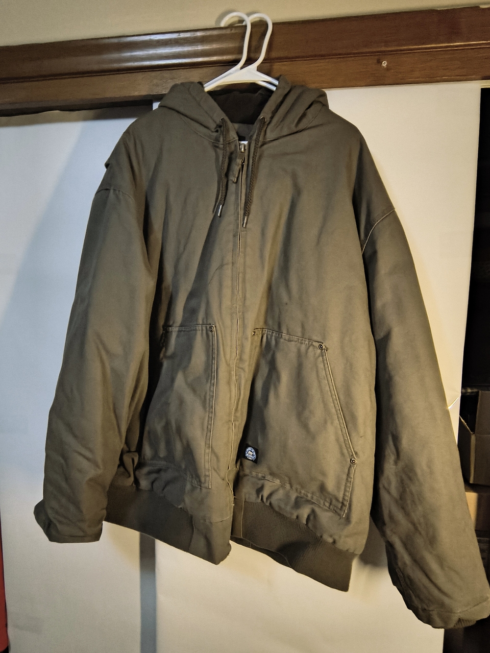 Men's Military-Style Hooded Field Jacket - Olive Green